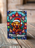 Labrador Fox Red in a Santa Hat Christmas Card